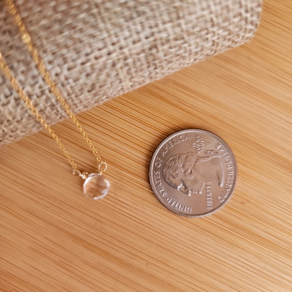 ROCK CRYSTAL Necklace Minimalist Crystal Gemstone - Picture 5 of 7